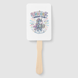 Unicorn Knight Club Print Ready Apparel Graphic_1 Hand Fan