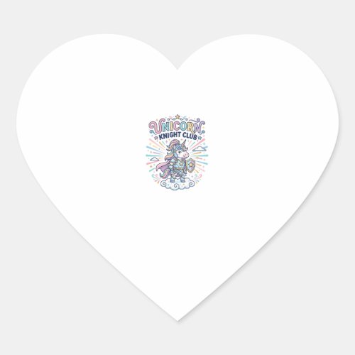 Unicorn Knight Club Print Ready Apparel Graphic_1 Heart Sticker