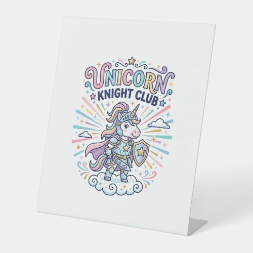 Unicorn Knight Club Print Ready Apparel Graphic_1 Pedestal Sign