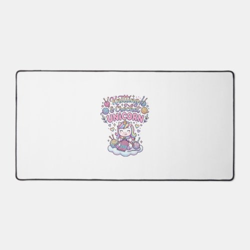 Unicorn Knitting Crochet Unicorn Adorable Typograp Desk Mat