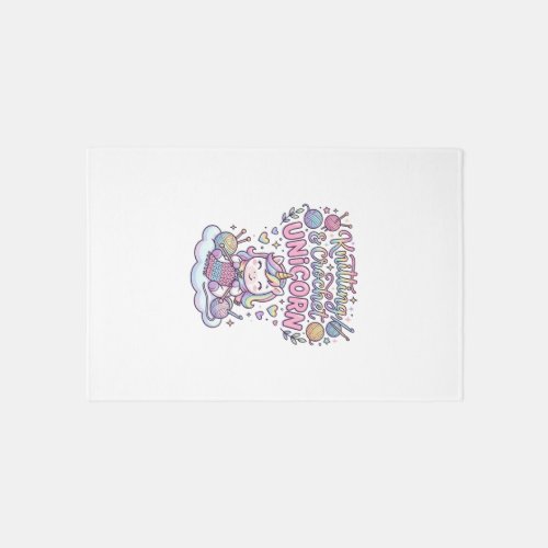 Unicorn Knitting Crochet Unicorn Adorable Typograp Rug