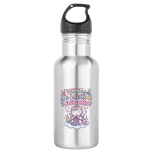 Unicorn Knitting Crochet Unicorn Adorable Typograp Stainless Steel Water Bottle