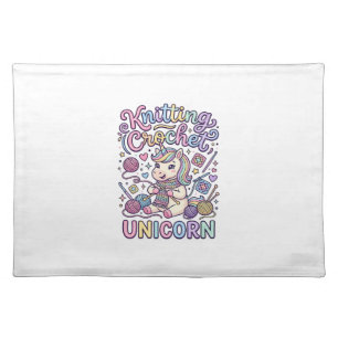 Unicorn Knitting Crochet Unicorn Charming White Ba Cloth Placemat