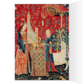 UNICORN,LADY PLAYING ORGAN Red Floral Christmas (Inside (Left))