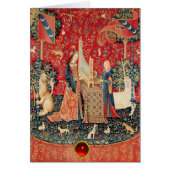 UNICORN,LADY PLAYING ORGAN Red Floral Christmas (Front)