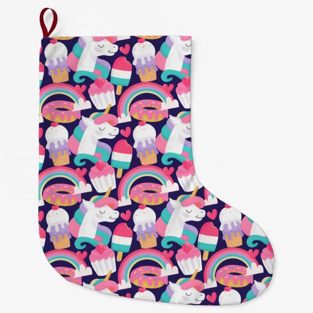 Unicorn Large Christmas Stocking (Front)