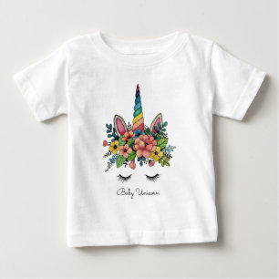 Unicorn Lashes With Rainbow Horn Baby T-Shirt