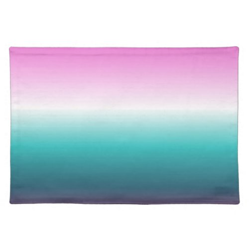 unicorn lavender teal ombre turquoise mermaid cloth placemat
