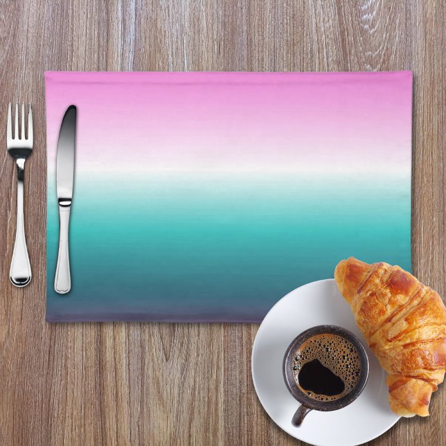 unicorn lavender teal ombre turquoise mermaid cloth placemat (unicorn lavender teal ombre turquoise mermaid cloth placemat)