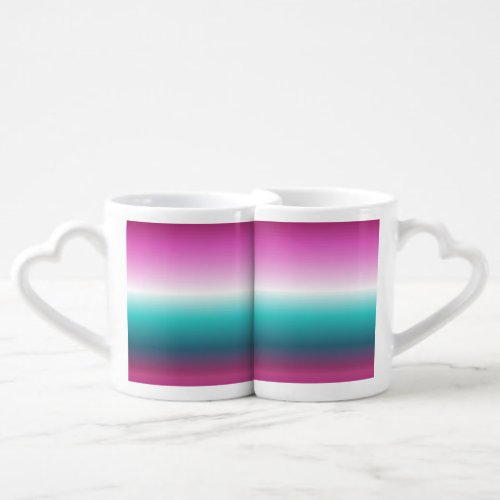 unicorn lavender teal ombre turquoise mermaid coffee mug set