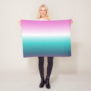 unicorn lavender teal ombre turquoise mermaid fleece blanket