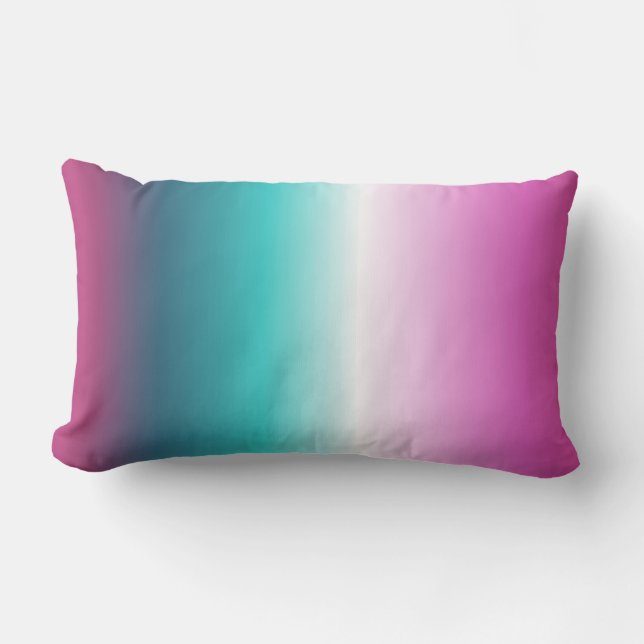 unicorn lavender teal ombre turquoise mermaid lumbar pillow (Front)
