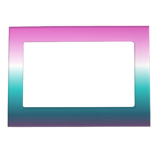 unicorn lavender teal ombre turquoise mermaid magnetic frame (Front)