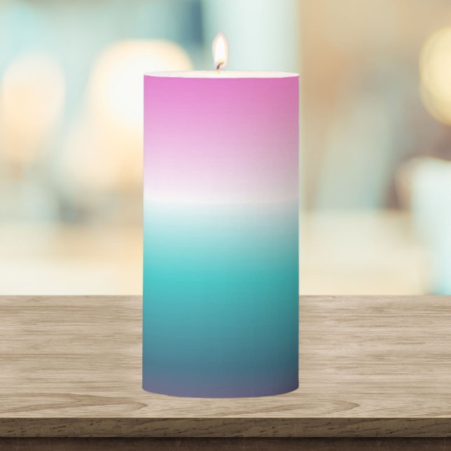 unicorn lavender teal ombre turquoise mermaid pillar candle (unicorn lavender teal ombre turquoise mermaid pillar candle)