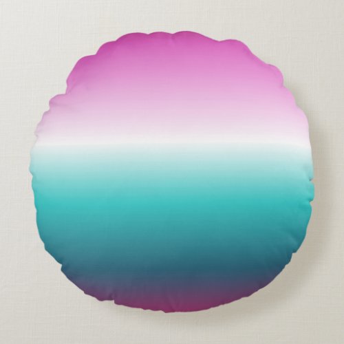 unicorn lavender teal ombre turquoise mermaid round pillow