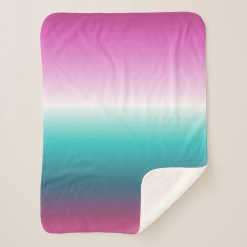 unicorn lavender teal ombre turquoise mermaid sherpa blanket