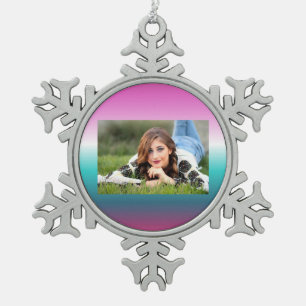 unicorn lavender teal ombre turquoise mermaid snowflake pewter christmas ornament