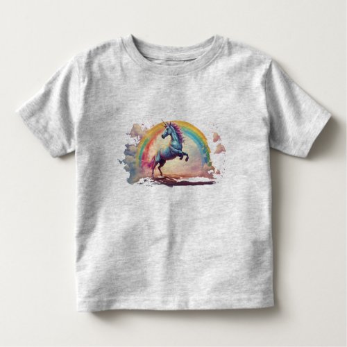 Unicorn Leap Over the Rainbow Toddler T_shirt
