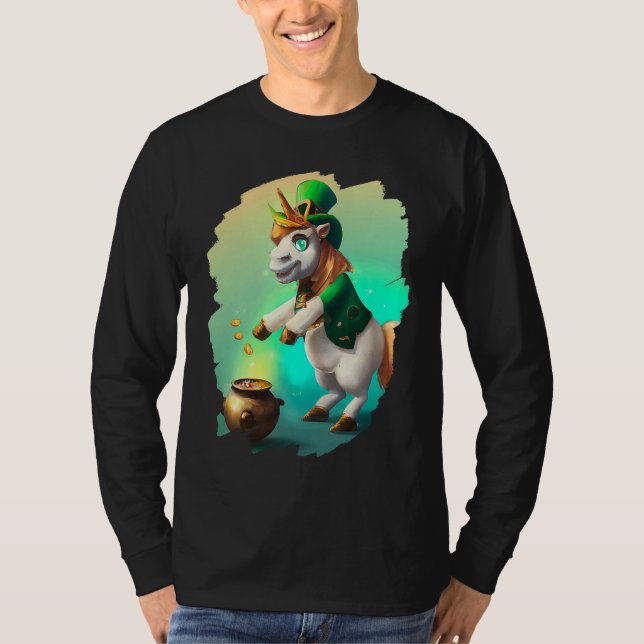 Unicorn Leprechaun  Unicorns St Patricks Day  1 T-Shirt (Front)