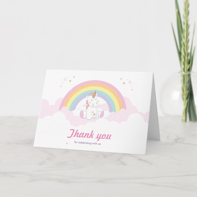 Unicorn Letterpress Thank You Card (Front)