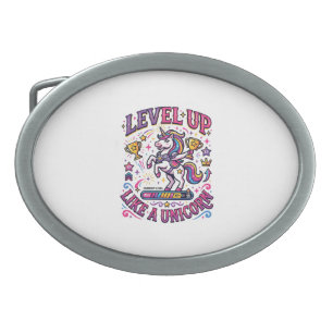 Unicorn Level Up Like a Unicorn Commercial Cute Gi Belt Buckle