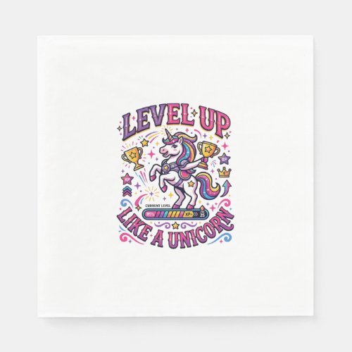 Unicorn Level Up Like a Unicorn Commercial Cute Gi Napkins