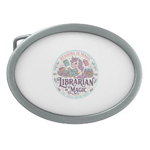 Unicorn Librarian of Magic Original Product Graphi Belt Buckle