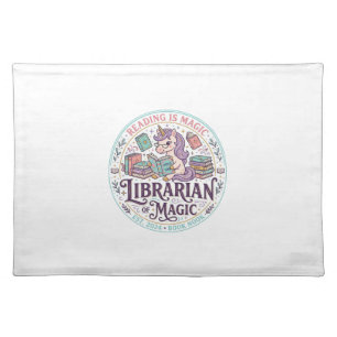 Unicorn Librarian of Magic Original Product Graphi Cloth Placemat