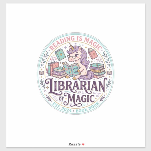 Unicorn Librarian of Magic Original Product Graphi Sticker (Sheet)