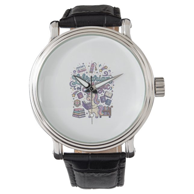 Unicorn Librarian of Magic Print Ready Apparel Gra Watch (Front)