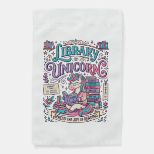 Unicorn Library Unicorn Colorful POD Artwork_1 Garden Flag