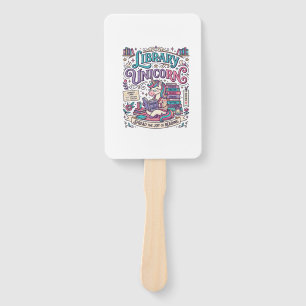 Unicorn Library Unicorn Colorful POD Artwork_1 Hand Fan