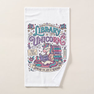 Unicorn Library Unicorn Colorful POD Artwork_1 Hand Towel
