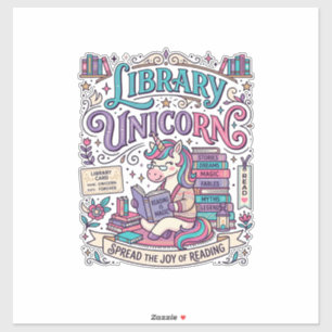Unicorn Library Unicorn Colorful POD Artwork_1 Sticker