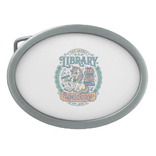 Unicorn Library Unicorn Whimsical Graphic Tee Desi Belt Buckle
