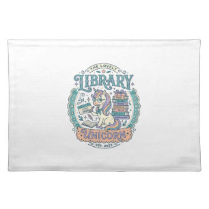 Unicorn Library Unicorn Whimsical Graphic Tee Desi Cloth Placemat