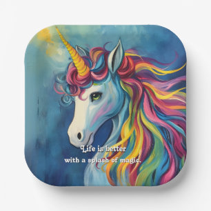 Unicorn Life is better with a splash of magic. Paper Plates