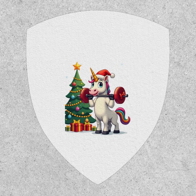 Unicorn Lifting Christmas Weightlifting Deadlift G Patch (Front)