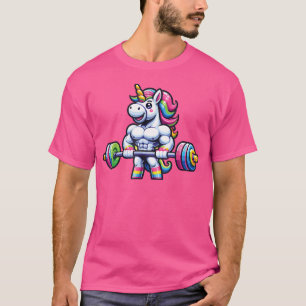 Unicorn Lifting Weights Fitness Lover Barbell Weig T-Shirt