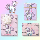 Unicorn Little Girl's Birthday Party Gift Wrapping Paper Sheets<br><div class="desc">Unicorn Little Girl's Birthday Party Gift Wrapping Paper Sheets</div>