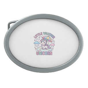 Unicorn Little Weather Unicorn Graphic Design Whit Belt Buckle