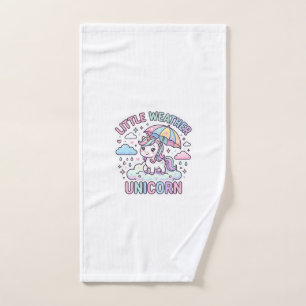 Unicorn Little Weather Unicorn Graphic Design Whit Hand Towel