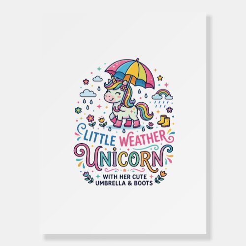 Unicorn Little Weather Unicorn Trendy Shirt Graphi Foam Board