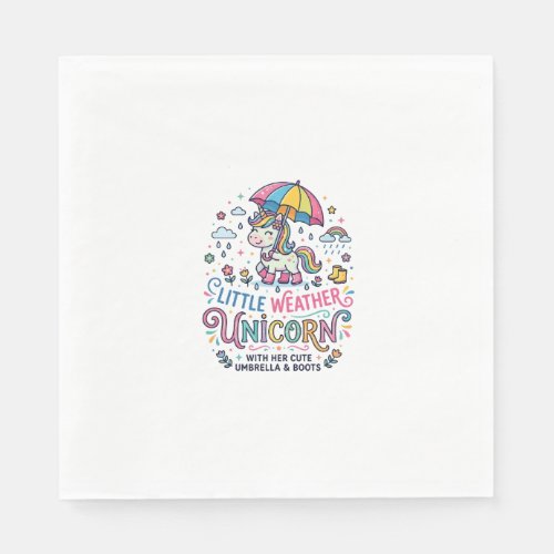 Unicorn Little Weather Unicorn Trendy Shirt Graphi Napkins