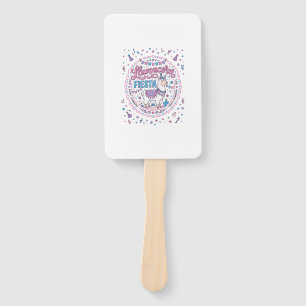 Unicorn Llamacorn Fiesta Playful Shirt Graphic_1 Hand Fan