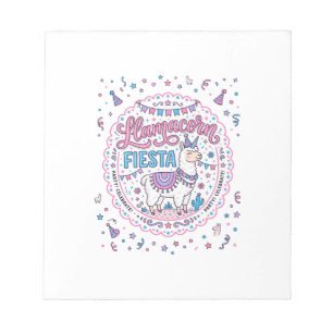 Unicorn Llamacorn Fiesta Playful Shirt Graphic_1 Notepad