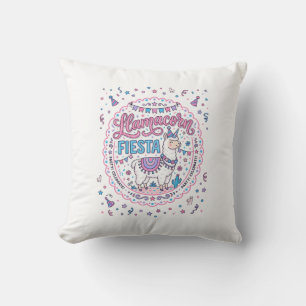 Unicorn Llamacorn Fiesta Playful Shirt Graphic_1 Throw Pillow