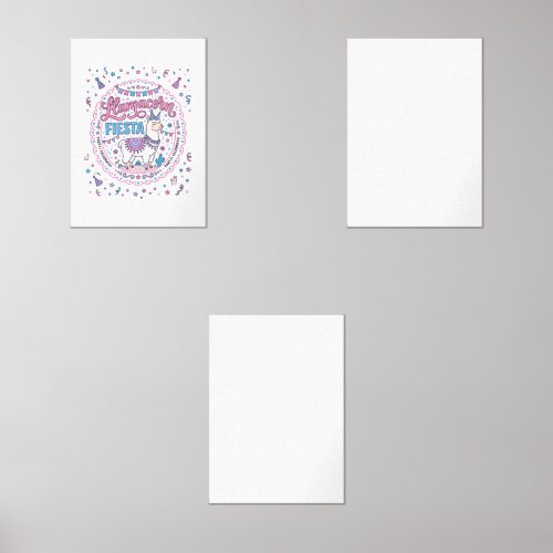 Unicorn Llamacorn Fiesta Playful Shirt Graphic_1 Wall Art Sets