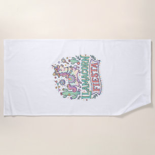 Unicorn Llamacorn Fiesta Premium Vector POD Artwor Beach Towel