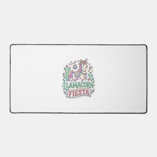 Unicorn Llamacorn Fiesta Premium Vector POD Artwor Desk Mat